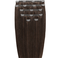 Clip on hair extensions #4 Brun - 7 sæt - 60 cm | Gold24